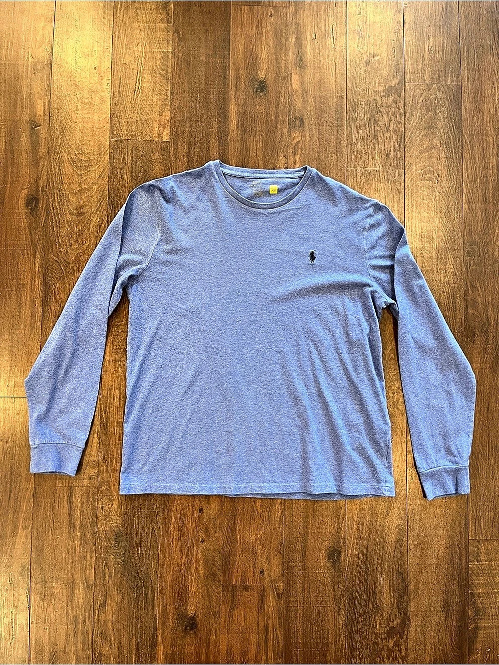 Polo Ralph Lauren Mens Long Sleeve T-shirt Size Large Light Blue 100% Cotton